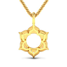 Load image into Gallery viewer, 0.14 Carat Genuine White Diamond 14K Yellow Gold Semi Mount Pendant - holds 8.00mm Round Gemstone