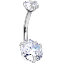 Load image into Gallery viewer, White Faux Opal Clear CZ Gem Sassy Fashions Dangle Belly Ring