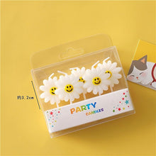 Load image into Gallery viewer, Cake Topper Bear Candles Cartoon Smiley Face Birthday Insert Creative Party Cake Handmade Smiley Daisy Flower Cake Toppers For Birthday Party