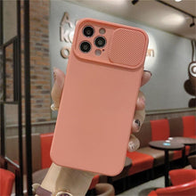 Load image into Gallery viewer, Camera Protection Case With Sliding Camera Cover Protective Design Soft Edges Protective Cover Camera Lens Protection Solid Phone Case For iPhone 13 14 12 Pro Max Mini Candy Color Cover For iphone