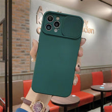 Load image into Gallery viewer, Camera Protection Case With Sliding Camera Cover Protective Design Soft Edges Protective Cover Camera Lens Protection Solid Phone Case For iPhone 13 14 12 Pro Max Mini Candy Color Cover For iphone