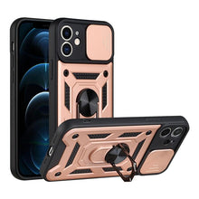 Load image into Gallery viewer, Camera Protection Shockproof Armor Case For iPhone 12 13 14 Pro Max Cover Men Cool Woman Camera Cover And Stand Sliding Lens Protection Rotating Ring Mount Shock Resistant Shockproof Protective Bumper