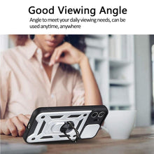 Load image into Gallery viewer, Camera Protection Shockproof Armor Case For iPhone 12 13 14 Pro Max Cover Men Cool Woman Camera Cover And Stand Sliding Lens Protection Rotating Ring Mount Shock Resistant Shockproof Protective Bumper