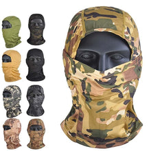 Load image into Gallery viewer, Camouflage Balaclava Full Face Mask for Cycling Hunting Army Bike Military Helmet Liner Tactical Airsoft Cap Scarf Mask Moto Face Mask Balaclava Moto Riding Motorbike Biker Racing Breather Mask Ski Hat Spring Summer For Men Women