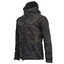 Load image into Gallery viewer, Camouflage Green Lightweight Soft Jackets Men Tactical Windproof Waterproof Jacket Men Outdoor Adventure Jackets Hooded Warm Winter Jacket Casual Winter Sport Warm Hooded Jackets