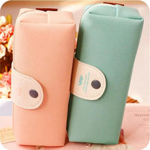 Load image into Gallery viewer, Candy Color Unique Design PU Leather Metal Button Pencil Cases For Girls Cute Stationary Boy Pencil Pouch For Students