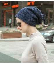 Load image into Gallery viewer, Caps Warmer Bonnet Casual Cap Winter Beanie Hats Hat winter hat Bobble Hat Winter Balaclava Women Bandana Baotou Cap Scarf Warm Thick Beanie Skellies Women Girls Cable Knit Soft Cute Beanie with Ears Detachable Pompom Fur Hat Girls