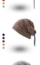 Load image into Gallery viewer, Caps Warmer Bonnet Casual Cap Winter Beanie Hats Hat winter hat Bobble Hat Winter Balaclava Women Bandana Baotou Cap Scarf Warm Thick Beanie Skellies Women Girls Cable Knit Soft Cute Beanie with Ears Detachable Pompom Fur Hat Girls