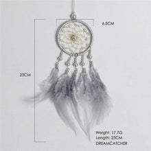 将图片加载到图库查看器,Car Interior Rear-view Mirror Hanging Decor Small Dream Catcher Boho Nature Feather Home Decor Handmade Grids Nature Feather Car Charms Pendant Accessories Gift