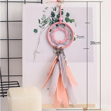 将图片加载到图库查看器,Car Interior Rear-view Mirror Hanging Decor Small Dream Catcher Boho Nature Feather Home Decor Handmade Grids Nature Feather Car Charms Pendant Accessories Gift