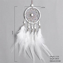 将图片加载到图库查看器,Car Interior Rear-view Mirror Hanging Decor Small Dream Catcher Boho Nature Feather Home Decor Handmade Grids Nature Feather Car Charms Pendant Accessories Gift