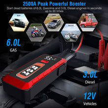 Load image into Gallery viewer, Car Jump Starter Booster 2500A Peak 25800mAh Battery Charger Power Bank