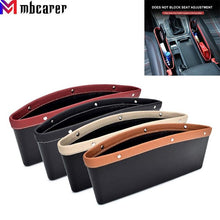 Load image into Gallery viewer, Car Seats Gap Bag Case Storage Bag PU Car Organizer Artificial Leather Pocket Slot Storage Pocket Cup Holder Car Accessories Car Seat Gap Organizer Universal Fit Storage Pockets Adjust Helps Reduce Distracted Driving & Holds Phone Money Cards Keys