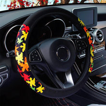 Load image into Gallery viewer, Car Steering Wheel Cover Steering Wheel Cover Cloth Massage Grip Breathable Elastic Car Steering Wheel Cover Ethnic Style Print Anti-slip Car Styling Car Steering-wheel Cover Car Interior Accessories Steering Wheel Covers with Cloth for Women