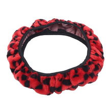 Load image into Gallery viewer, Car Steering Wheel Elastic Long Microfiber Plush Steering Wheel Cover Gearshift Handbrake Cover Protector Decoration Warm Super Thick Plush Collar Soft Car Steering Wheel Cover Decoration Warm Super Thick Plush Collar Soft Black Pink Women Man