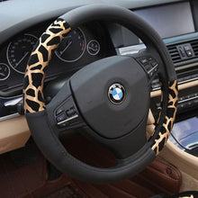 Load image into Gallery viewer, Car Steering Wheel Elastic Long Microfiber Plush Steering Wheel Cover Gearshift Handbrake Cover Protector Decoration Warm Super Thick Plush Collar Soft Car Steering Wheel Cover Decoration Warm Super Thick Plush Collar Soft Black Pink Women Man