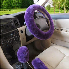 Load image into Gallery viewer, Car Steering Wheel Elastic Long Microfiber Plush Steering Wheel Cover Gearshift Handbrake Cover Protector Decoration Warm Super Thick Plush Collar Soft Car Steering Wheel Cover Decoration Warm Super Thick Plush Collar Soft Black Pink Women Man