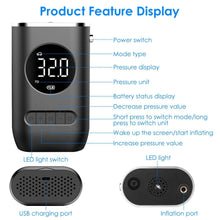 Load image into Gallery viewer, Car Tire Inflator Pump Portable 150 PSI with LED Light
