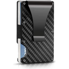 Load image into Gallery viewer, Carbon Fiber Money Clip Wallet with RFID Blocking