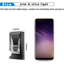 Load image into Gallery viewer, Carbon Fiber Money Clip Wallet with RFID Blocking