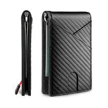 Load image into Gallery viewer, Carbon Fiber Rfid Men Wallets Bi-fold Vallet Billfold