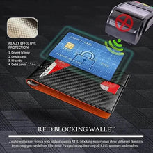 Load image into Gallery viewer, Carbon Fiber Rfid Men Wallets Bi-fold Vallet Billfold