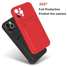 将图片加载到图库查看器,Card Pocket Protective Slim Wallet Case For iPhone 14 13 12 11 Pro Max Modern Bright Color iPhone Cover Lightweight Card Slot Design Simple Color Business Protective Case