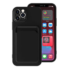 将图片加载到图库查看器,Card Pocket Protective Slim Wallet Case For iPhone 14 13 12 11 Pro Max Modern Bright Color iPhone Cover Lightweight Card Slot Design Simple Color Business Protective Case