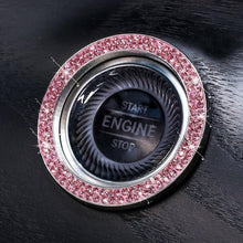 Load image into Gallery viewer, Cars One-Key Engine Start Stop Ignition Push Button Switch Cover Decorative Rhinestone Diamond Crystal Ring Car Parts Push to Start Button Cover Crystal Rhinestone Car Ring Emblem Sticker Bling Accessories for Women