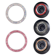 Load image into Gallery viewer, Cars One-Key Engine Start Stop Ignition Push Button Switch Cover Decorative Rhinestone Diamond Crystal Ring Car Parts Push to Start Button Cover Crystal Rhinestone Car Ring Emblem Sticker Bling Accessories for Women