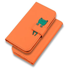 Load image into Gallery viewer, Cartoon Animal Cute Leather Wallet Flip Case Creative Magnetic Protective Cover Lovely Animal Flip Leather Phone Case For iPhone 13 12 11 Pro X XS XR Max Card Holder Funny Phone Cover