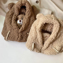 Load image into Gallery viewer, Cartoon Bear Ear Lamb Beanie Hat With Mask Warm Balaclava Winter Thickened Ear Protection Autumn Skellies Beanies Pompom Hat Knitted Ski Beanie Hat Double Pompom Beanie Cap for Girls Boys Kids Beanie Winter Hat Baby Kids Infant Toddler for Women Girl