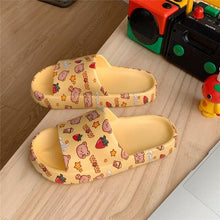 将图片加载到图库查看器,Cartoon Couple Fashion Bear Sandals Non-Slip Thick-Soled Indoor And Outdoor Slippers Men's Flip Flops Athletic Slide Sandals Flat Slip On Sandals For Women Summer Slippers