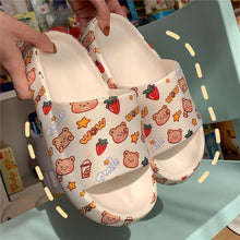 将图片加载到图库查看器,Cartoon Couple Fashion Bear Sandals Non-Slip Thick-Soled Indoor And Outdoor Slippers Men's Flip Flops Athletic Slide Sandals Flat Slip On Sandals For Women Summer Slippers