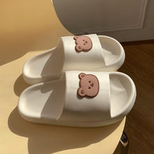 将图片加载到图库查看器,Cartoon Couple Fashion Bear Sandals Non-Slip Thick-Soled Indoor And Outdoor Slippers Men's Flip Flops Athletic Slide Sandals Flat Slip On Sandals For Women Summer Slippers