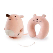 Load image into Gallery viewer, Cartoon Deformable U-shape Neck Pillows Hamster U-Shaped Neck Pillow Throw Pillow Neck Supporter Foam particle Headrest Office Nap Desktop Pad Headrest & Neck Pillow For Kids Boys & Girls Teens Travel Accessories For Airplane Car