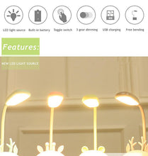 Load image into Gallery viewer, Cartoon Desk Lamp Eye Protection Energy-saving Reading Lamp USB Charging Sleeping Night Light LED Table Lamp for Kids Cute Study Lamps for Bedroom Décor