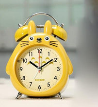 Load image into Gallery viewer, Cartoon Owl Mute Wake Up Table Clock Silent Analog Table Desk Small Clock with Night Light Battery Operated for Living Room Bedroom Kitchen Home Office Cute Ring Bell Metal Bedroom Quartz Alarm Clock With Night Light