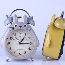 Load image into Gallery viewer, Cartoon Owl Mute Wake Up Table Clock Silent Analog Table Desk Small Clock with Night Light Battery Operated for Living Room Bedroom Kitchen Home Office Cute Ring Bell Metal Bedroom Quartz Alarm Clock With Night Light