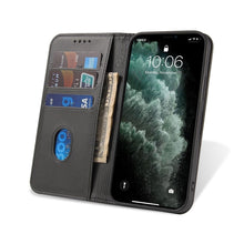 将图片加载到图库查看器,Case for iPhone 12 Pro Max mini Case on for iPhone 11 7 8 Plus X XR XS Luxury Leather Flip Cover PU Leather iPhone Wallet Case Black Kickstand Card Holder Flip Phone Cover