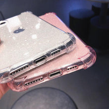 Load image into Gallery viewer, Case For iPhone 13 Pro Max Glitter Shockproof Transparent Phone Case For iPhone 12 11 Pro Max XR XS Max X 7 8 Plus Soft Clear Cover Shiny Case Scratch Resistant Soft Thin Shockproof Case