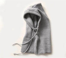 Load image into Gallery viewer, Cashmere Winter Knitted Hat Beanie Women Scarf Skellies Beanies Winter Hats For Women Men Cap Solid Bonnet Mask Brand Hat Balaclava Shawl Women Winter Hat Soft Knitted Hooded Neck Collar Cap Beanie Hat Warm Scarf Unisex Bonnet Hooded Scarf Hat