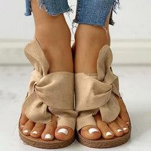 Load image into Gallery viewer, Casual Sandals Women Unique Sandals Ankle Open Toe Platform Swing Summer Women Shoes Knotted Bow Flat Footbed Sandals For Ladies Open Toe Casual Summer Slide Charming Sandals