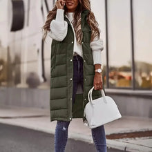 Load image into Gallery viewer, Casual Sleeveless Long Button Front Hooded Coat Outerwear