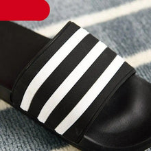 将图片加载到图库查看器,Casual Summer Modern Design Men Slippers Soft Black White Stripes Pattern Flip Flops Casual Summer Outdoor Slides For Women
