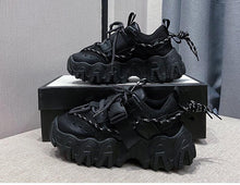将图片加载到图库查看器,Casual Womens Blue Sneakers High Heels Platform Sports Shoes Autumn Thick Bottom Walking Breathable Vulcanized Shoes Luxury Tennis Sneakers Trainers Lace Up Fashion Design