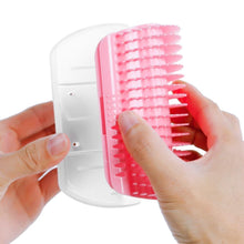 Load image into Gallery viewer, Cat Scratcher Corner Pet Brush Comb Play Cat Toy Plastic Scratch Bristles Arch Massager Self Groomer with Catnip Pouch Cat Wall Corner Massage Groomer Cat Self Grooming Brush