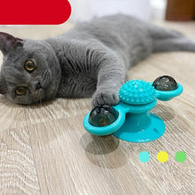 将图片加载到图库查看器,Cat Windmill Toy Funny Massage Rotatable Cat Toys With Catnip LED Ball Teeth Cleaning Pet Newest Windmill Cat Toy with LED and Catnip Ball Cat Turntable Teasing Interactive Toy with a Suction Cup Base Can be Cleaned Rotary Massage Tickle Anti-bite Toy