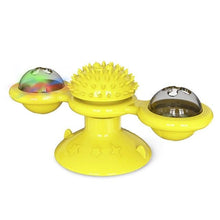 将图片加载到图库查看器,Cat Windmill Toy Funny Massage Rotatable Cat Toys With Catnip LED Ball Teeth Cleaning Pet Newest Windmill Cat Toy with LED and Catnip Ball Cat Turntable Teasing Interactive Toy with a Suction Cup Base Can be Cleaned Rotary Massage Tickle Anti-bite Toy