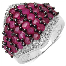 Load image into Gallery viewer, 2.76 Carat Genuine Ruby & White Topaz .925 Sterling Silver Ring